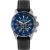 Chronograph JACQUES LEMANS „Liverpool Diver“, blau (schwarz, blau, silberfarben), Armbanduhren, Herren, Chronograph, Quarzuhr, Armbanduhr, Herrenuhr, Lederarmband, analog, Tag