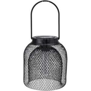Solarlaterne schwarz Metall B/H/L: ca. 16,5×16,5×20,5 cm