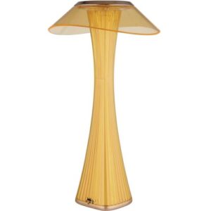 GLOBO Tischleuchte amber weiß Craft Gold Kunststoff Acryl H/D: ca. 27,4×15,1 cm 1 Brennstellen