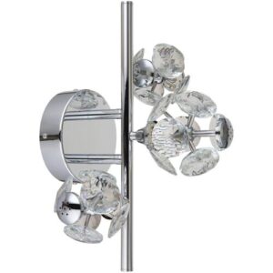 GLOBO Wandleuchte klar Chrom Metall Glas B/H: ca. 41×27 cm 1 Brennstellen
