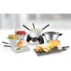 UNOLD Elektro-Fondue „48615“, silber (edelstahlfarben), B:24,6cm H:16,5cm T:17,5cm, Fondues, Edelstahl-Fonduetopf plus feuerfestem Keramiktopf