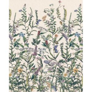 Vliestapete KOMAR „Digitaldruck Vlies – Flowering Herbs – Größe 200 x 250 cm“, bunt, B:200m L:250m, Vlies, Tapeten, Wohnzimmer, Schlafzimmer