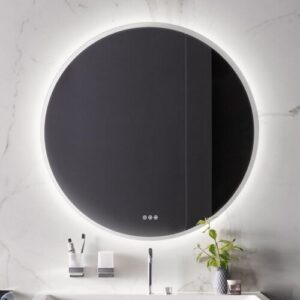 Emco Pure ++ Badspiegel Ø 100 cm mit umlaufender Mattierung der Spiegelfläche