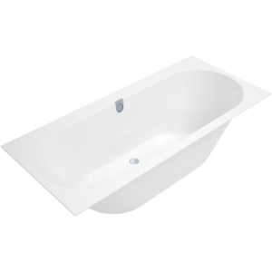 Villeroy und Boch Oberon 2.0 Rechteck-Badewanne UBQ180OBR2DV-RW 180 x 80 cm, Ablauf mittig, stone white