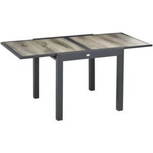 Outsunny Gartentisch beige Aluminium B/H/L: ca. 80x75x160 cm