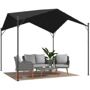 Outsunny Pergola dunkelgrau Metall B/H/L: ca. 300x280x300 cm