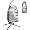Outsunny Korbhängesessel hellgrau Metall B/H/L: ca. 101x196x105 cm