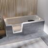 Steinkamp easy entry Badewanne 180 x 80 cm mit Glastür links und Styrodurverkleidung