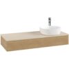 Villeroy & Boch Antao Waschbeckenunterschrank, 120 x 19 cm, 1 Auszug, Front mit Struktur, mit Hahnloch, für Waschtisch rechts