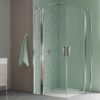 Koralle SL450 Eckdusche Pendeltür mit Festteil rechts, Typ EPFS R 90, 90 x 200 cm, für Duschwanne, mit GlasPlus