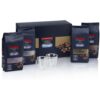 Delonghi De’Longhi Kimbo for De’Longhi, Coffee Tasting Kit mit Kaffeebohnen 4 x 250g und zwei Espressogläsern DLSC316