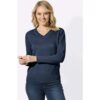 V-Ausschnitt-Pullover CLASSIC BASICS „V-Ausschnitt-Pullover“, Damen, Gr. 38, blau (dunkelblau), 100% Baumwolle, unifarben, Pullover