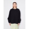 Sweatshirt LEGER „Indra, LeGer by Lena Gercke“, Damen, Gr. 44, schwarz, Sweatware, Obermaterial: 65% Baumwolle, 35% Polyester, unifarben, oversize hüftlang, Rundhals, eingesetzt Rippbündchen, Sweatshirts Sweatshirt, Oversized fit mit Rundhalsausschnitt