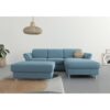 Ecksofa SIT & MORE „Apulia L-Form“, blau (hellblau), B:250cm H:78cm T:185cm, Webstoff (100% Polyester);Struktur weich (90% Polyester, 10% Polyamid);Luxus-Microfaser Euphoria (100% Polyester);Samtoptik (100% Polyester), Sofas, Ecksofa, wahlweise Schlaffunk