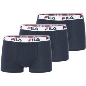 Boxer FILA „MAN BOXER SHORTS“, Herren, Gr. XXL, blau (navy), Single Jersey, Obermaterial: 95% Baumwolle, 5% Elasthan, bedruckt, unifarben mit Farbeinsatz, körpernah, Unterhosen, mit elastischem Logobund