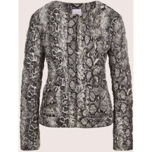 Steppjacke MADELEINE „Jacke Sommerliche Kurzjacke mit Unikat-Print“, Damen, Gr. 46, schwarz (cappuccino, schwarz, multicolor), Obermaterial: 100% Polyester PES., Modern, normal, Jacken Steppjacke