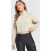 Under Armour Wordmark 1/4 Zip Cropped Sweatshirt – Damen, Beige – female – Size: M