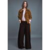 Stradivarius Hose mit Weites Bein und Umschlagbund  Braun 44