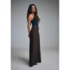 Stradivarius Wide-Leg-Stoffhose mit verstellbaren Knöpfen  Braun 44