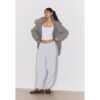 Stradivarius Oversize-Steppjacke mit Kapuze  Grau XS