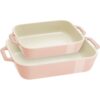 Zwilling Staub Ceramique Ofenformenset 2-tlg, rechteckig, Hellrosa, Keramik