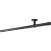 Ondeco Gardinenstange auf Maß Innenlauf 20mm Cap 1-lauf Deckenträger 4cm mit Gleiter Farbe: Schwarz, Größe: 160cm