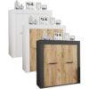 VCM Holz Kommode   Sideboard mit Drehtüren   Maße ca. H. 89 x B. 80 x T. 35 cm – Usilo