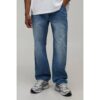 Herren Essenzielle Jeans Hosen Mit Gerader Passform   Mid Blue   Größe 32R   BOOHOOMAN