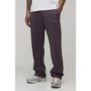 Herren Gerade Geschnittene Bestickte Jogginghose   Mauve   Größe 5XL   BOOHOOMAN