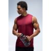 Herren Herren Aktiv Performance Normal Geschnittenes Tanktop   Berry   Größe Small   BOOHOOMAN