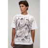 Herren Weißes Übergroßes Gothic-Oberteil Mit Nahtdruck   White   Größe XL   BOOHOOMAN