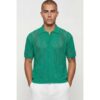 Herren Locker Geschnittenes Strickhemd Mit Offenem Maschenmuster Und Sterndetail   Green   Größe 4XL   BOOHOOMAN