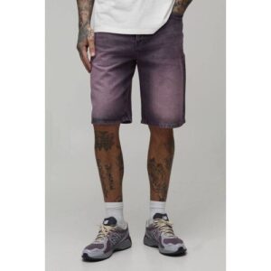 Herren Hohe Entspannte Getönte Jeans Hosen-Shorts   Pink   Größe 38   BOOHOOMAN