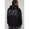 Herren Schwarzer Oversized Hoodie Sweatshirt mit Sternen-Print   Black   Größe 2XL   BOOHOOMAN
