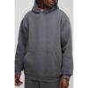 Herren Tall Basic Oversized Kapuzenpullover Zum Überziehen   Charcoal   Größe Medium   BOOHOOMAN