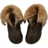 Hollert Lammfell Hausschuhe – ALASKA DUNKELBRAUN Schuhgröße: EUR 46 female