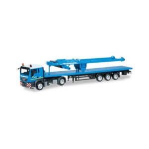 HERPA 303781 1:87 MAN TGS L Flachbett-Sattelzug mit SA-Bock für Liebherr LR 1600/2 „Felbermayr“ (A)