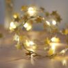Lights4fun 40er Micro LED Girlande goldene Stoff Sterne