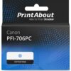 PrintAbout Druckerpatrone kompatibel mit Canon PFI-706PC – Fotocyan – Hohe Kapazität