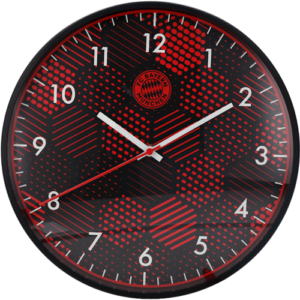 FC Bayern Wanduhr Glow in the dark Ø 30 cm – Schwarz