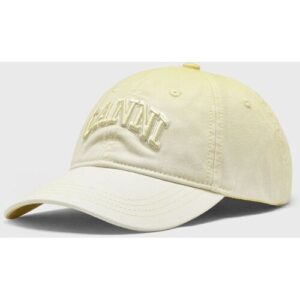 Ganni Printed Ombre Cotton Canvas Cap yellow ONE SIZE female