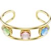 Armspange SWAROVSKI „Schmuck Geschenk Chroma Armreif“ Gr. M, gold (gelbgoldfarben, grün, pink, blau, grün, pink, blau), Armbänder, Damen, M, Metall, Armspange, mit Swarovski Kristall
