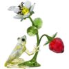 Dekofigur SWAROVSKI „Kristallfigur Sammelfigur Idyllia Frosch“, bunt (grün, rot, kristallweiß, gelb, goldfarben, weiß, schwarz), Dekofiguren, B/H/T: 5,4cm x 8,3cm, Metall, Swarovski Kristall, Swarovski Kristall, B:5,4cm H:8,3cm