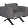 Garden FLAIR Garten Loungesessel RENZ 2er Set Aluminium 92 x 84 x 67,5 cm pulverbeschichtet Anthrazit/Grau