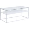 Couchtisch 100 x 50 x 45 cm Glas Metall Weiß