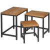 WOHNLING WL5.212 Beistelltisch AKOLA (3er Set) Sheesham 30 cm x 45 cm x 45 cm
