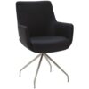 Casavanti Stuhl LEON Leder schwarz/silberfarbig