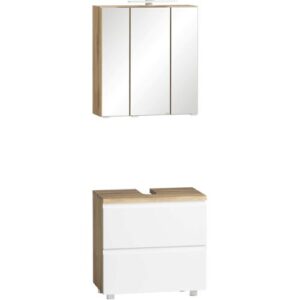 Badkombination GENT weiß/braun 60cm
