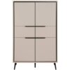 Highboard Arona sand schwarz B/H/T: ca. 90x140x38 cm