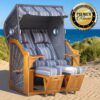 Brast Strandkorb OCEAN VIEW Prestige grau / blau / beige gestreift